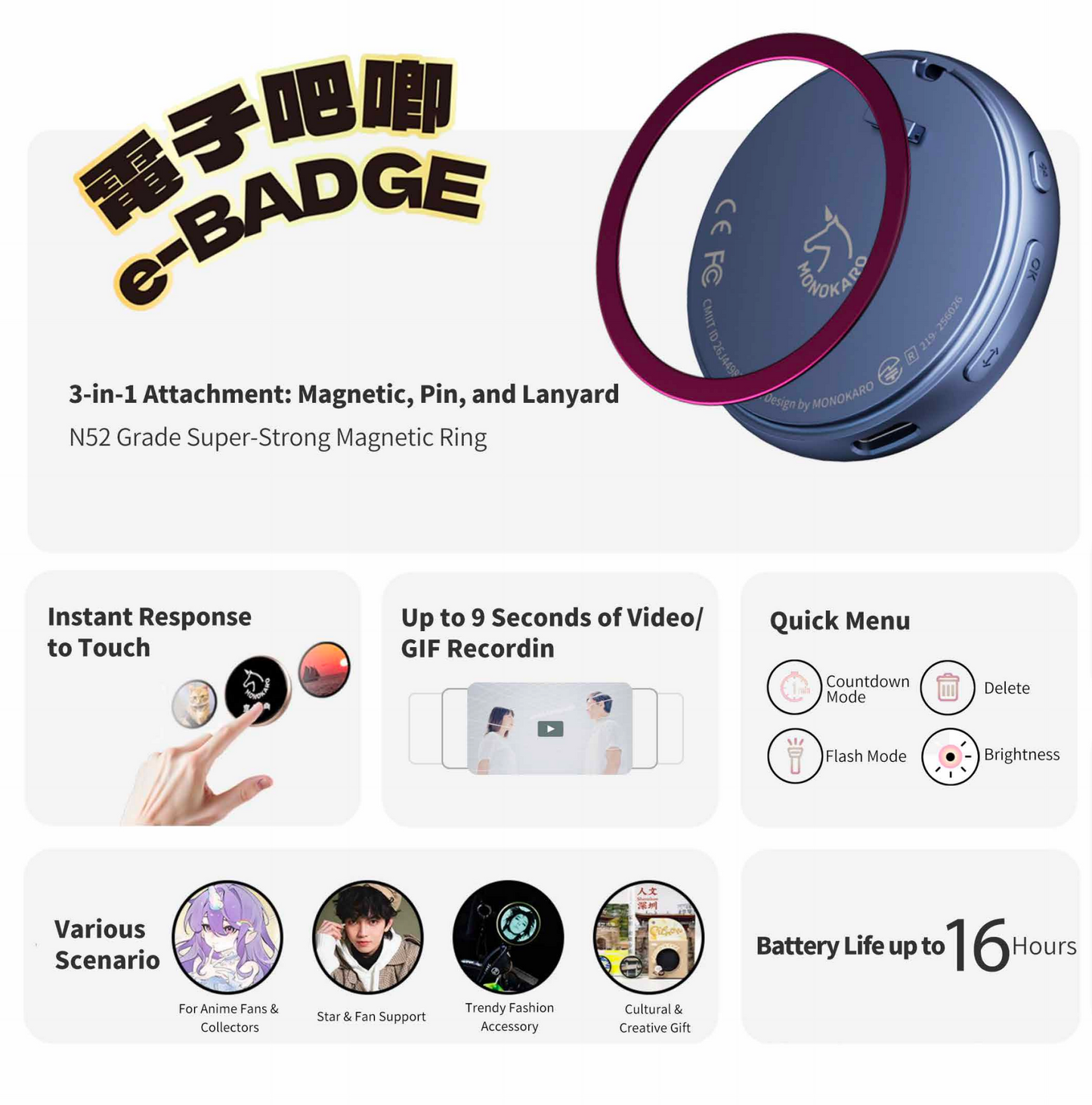 Magnetic E-Badge
